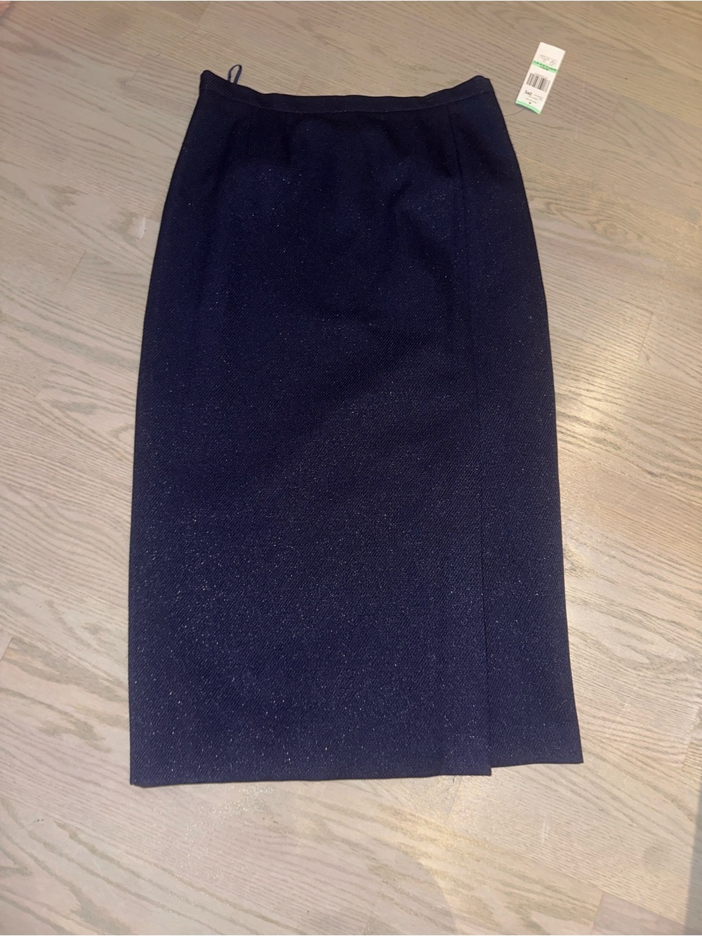 Le Suit Navy Sparkle Pencil Skirt